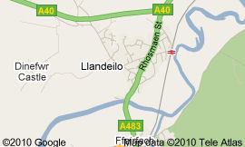 Llandeilo map via google