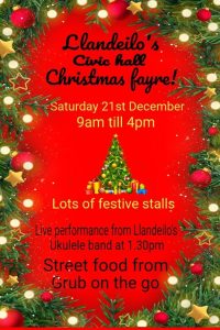 Christmas Fayre, Llandeilo Civic Hall Saturday 21st December