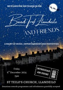  6th December for our annual Christmas concert at St. Teilos Church